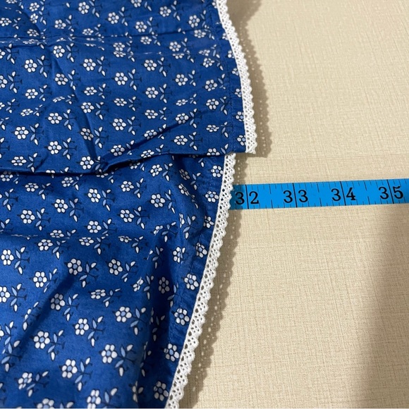 Ralph Lauren Cotton White Blue Floral Tiered Flared Midi Skirt Petite Medium - Picture 9 of 10